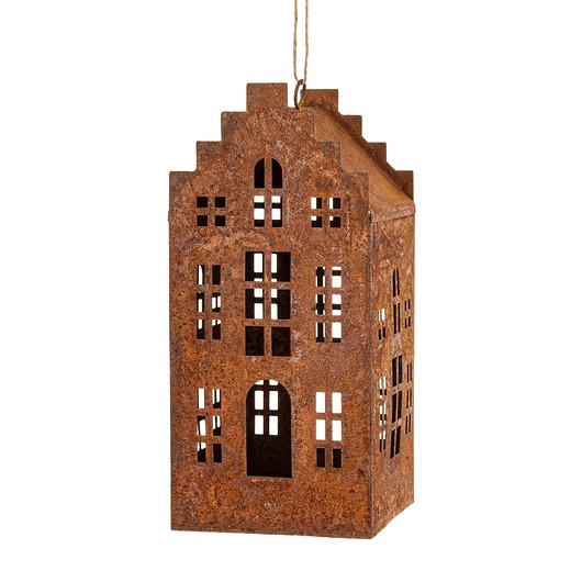 dekoracje świąteczne Dekoracja - domek metalowy rdzawy  18,5x8x8,5 cm RUGGINE