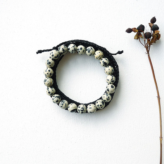 bransoletki z kamieni naturalnych Kamień dalmatyński zestaw bransoletek v. 1