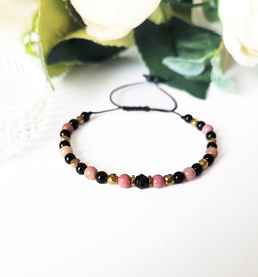 bransoletki z kamieni naturalnych Uleczyć przeszłość- Turmalin i Rodonit