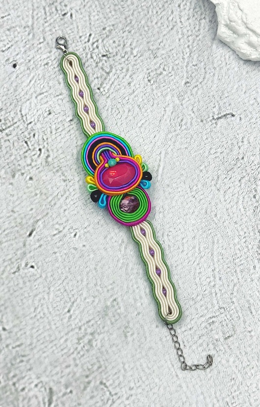 bransoletki soutache Multikolorowa bransoletka sutasz