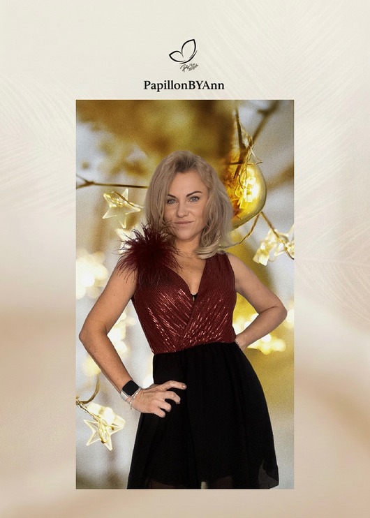 broszki Broszka ze strusich piór Burgundowa