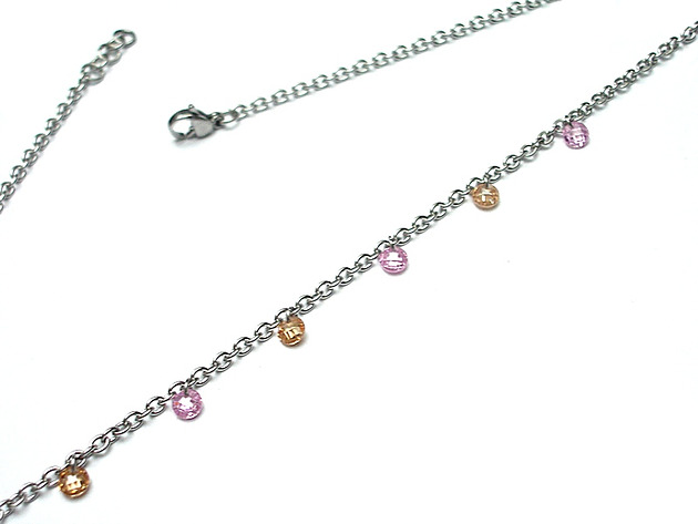 Alloys Collection  Choker Line -cyrkonie pink nude KiKa pracownia
