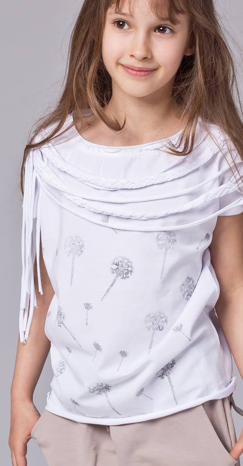 Bluzka z warkoczami Braida Dandelion White Loose