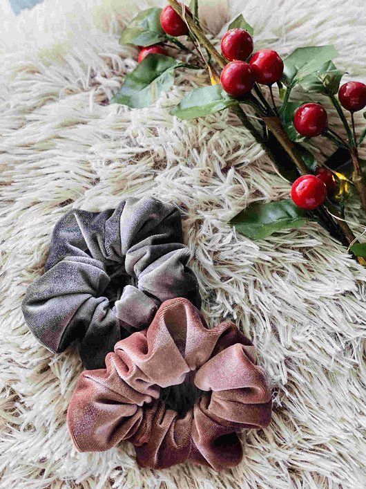 Zestaw - Gumka do włosów Blush i Grey Fog Nandi