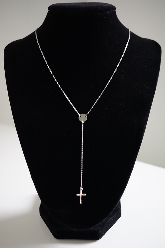 Srebrny naszyjnik krawatka z krzyżykiem VENA Jewellery