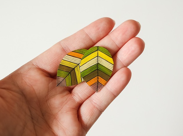 klipsy Klipsy listki  Jamaica żółto zielone