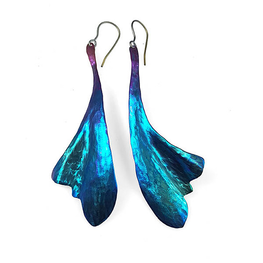 kolczyki - inne Liście z tytanu