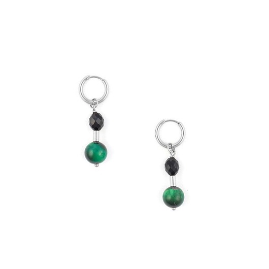 kolczyki - inne Kolczyki Royal Green z Oliwką Onyksu srebrne hematyty