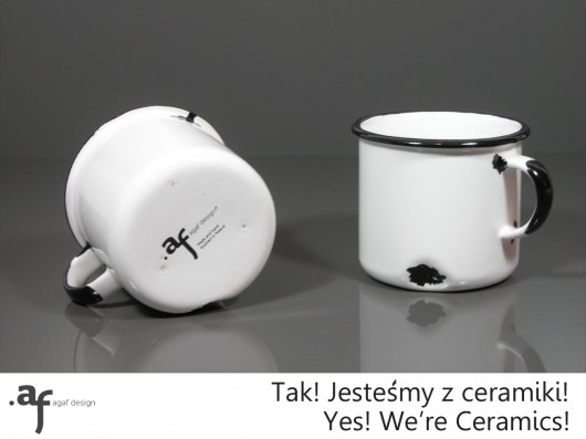 2 x Biała Kubek - 'Jestem z Ceramiki' Agaf Design