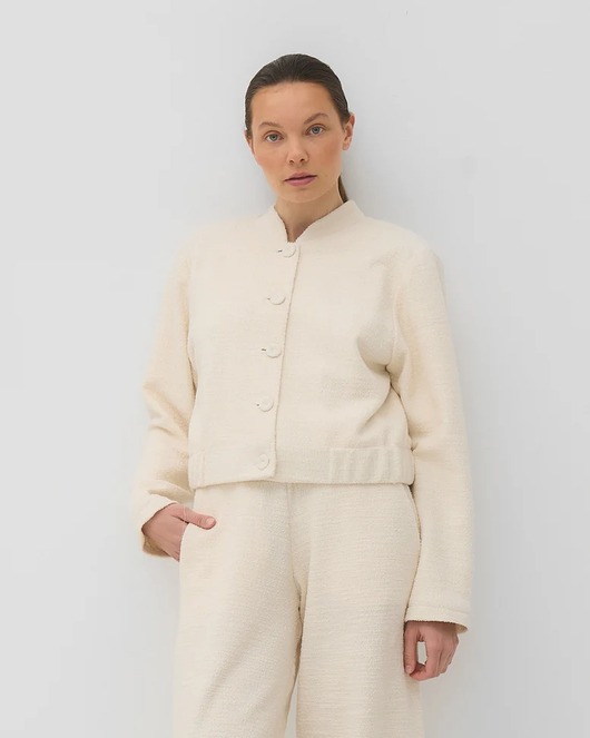 kurtki damskie Kurtka boucle ecru premium