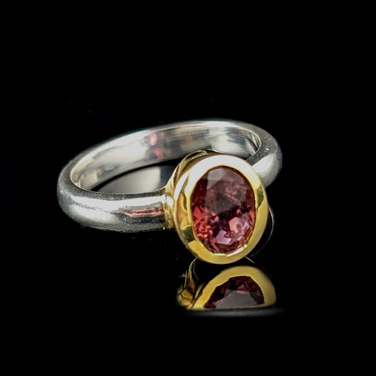 pierścionki złote Pierścionek różówy turmalin