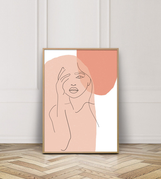 plakaty PLAKAT abstrakcja, boho, szkic, kobieta