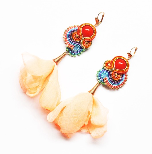 kolczyki soutache Sutaszowe kolczyki SEWILLA FLOWER