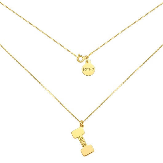 srebrne naszyjniki Złoty naszyjnik ciężarek GYM GIRL