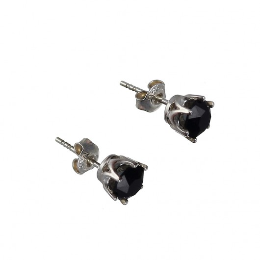 POPLAVSKY Kolczyki S BLACK GLOSS srebro 925 POPLAVSKY