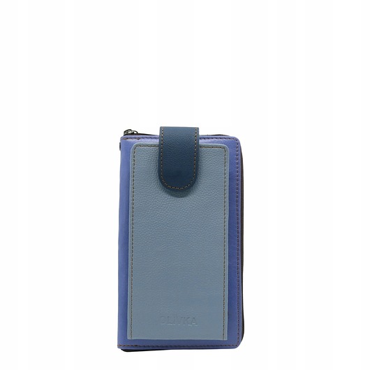 torby na ramię Torebka na telefon portfel 2w1 skórzany dwa paski pojemny zero waste OLIVKA