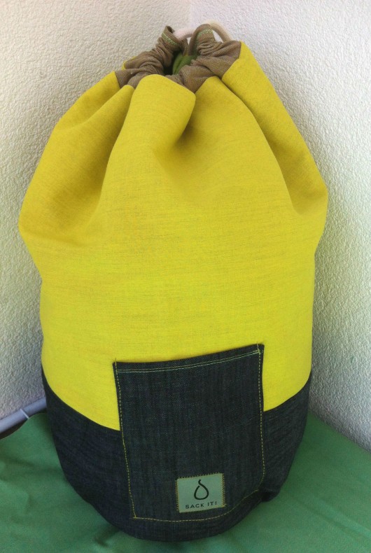 Dwustronny worek na plecy SACK IT! zielon/żółty SACK IT