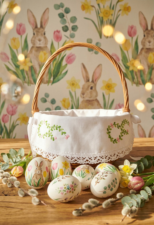 koszyki wielkanocne Serwetka do koszyka WIĄZANA duża BUKSZPAN I