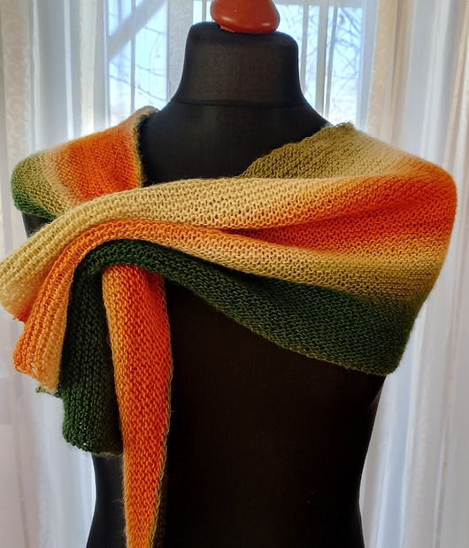 apaszki Asymetryczny szal strzałka na drutach