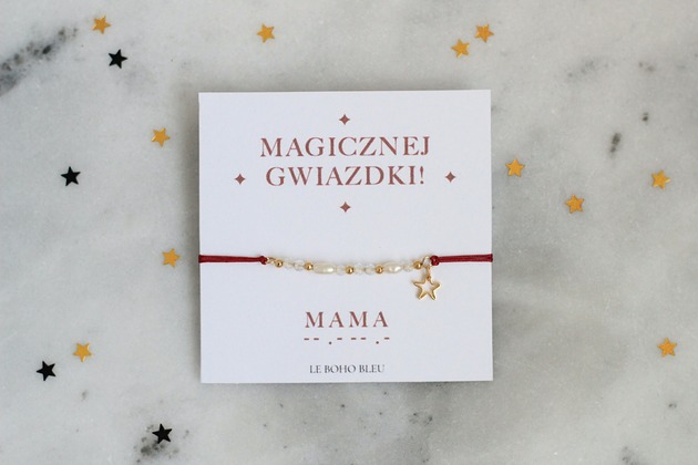 bransoletki na sznurku MAMA - Magicznej Gwiazdki - Alfabet Morse'a - Bransoletka