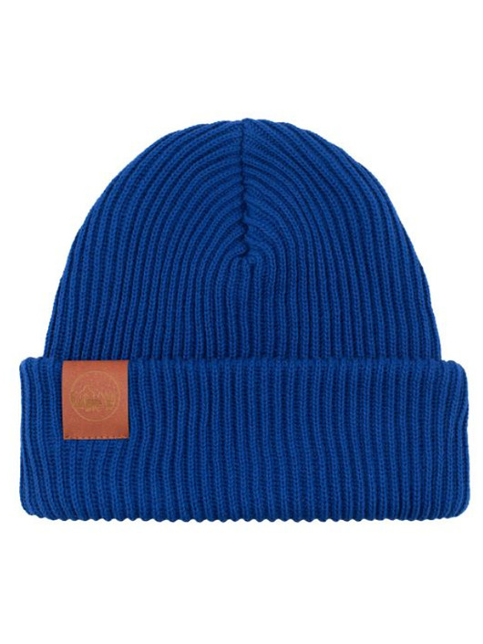 czapki damskie Czapka zimowa z bawełny organicznej kobaltowa