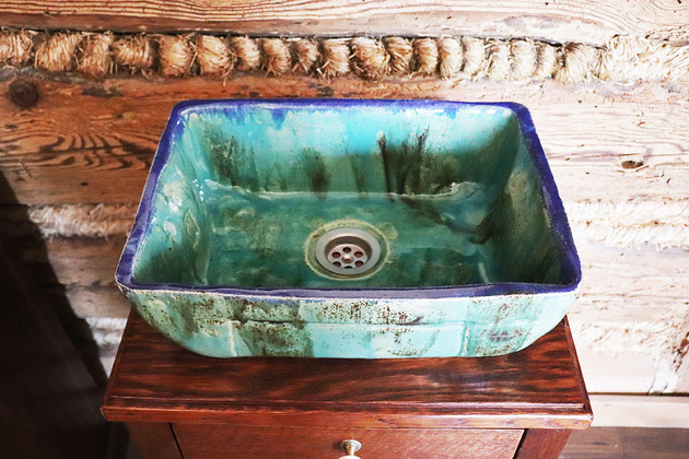 umywalki Umywalka prostokątkna,  turkusowa, umywalka ceramiczna, hand mad