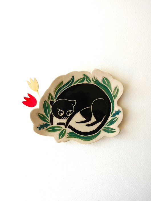 dodatki - różne Podstawka cermiczna kotek