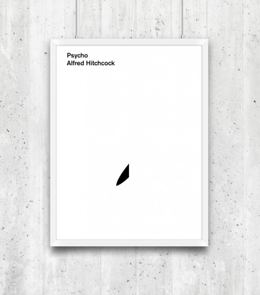 Psycho - Hitchcock -  plakat typograficzny minimalmill