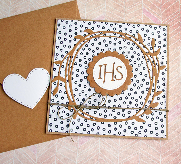 kartki na komunię Kartka komunijna : biało-czarne kółka II