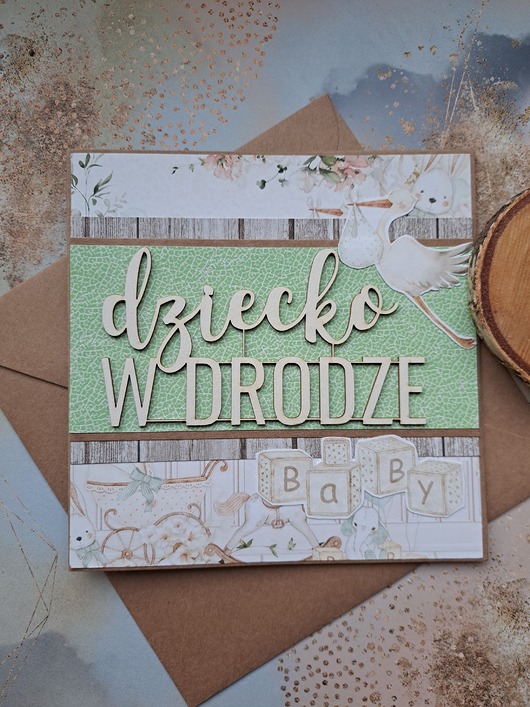 kartki scrapbooking Kartka na baby shower (w kopercie)
