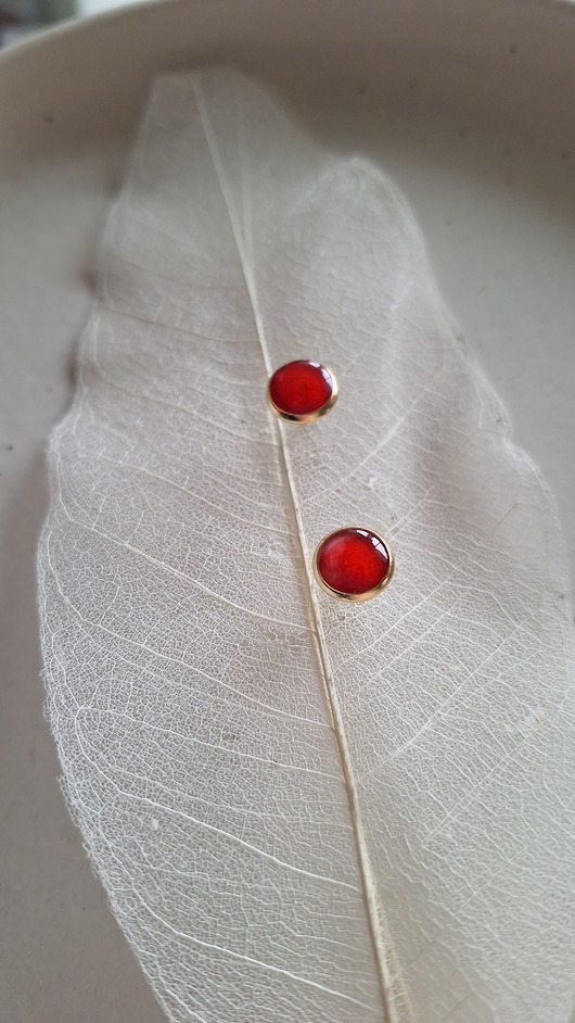 kolczyki - inne Mini akwarelki kolczyki 8mm