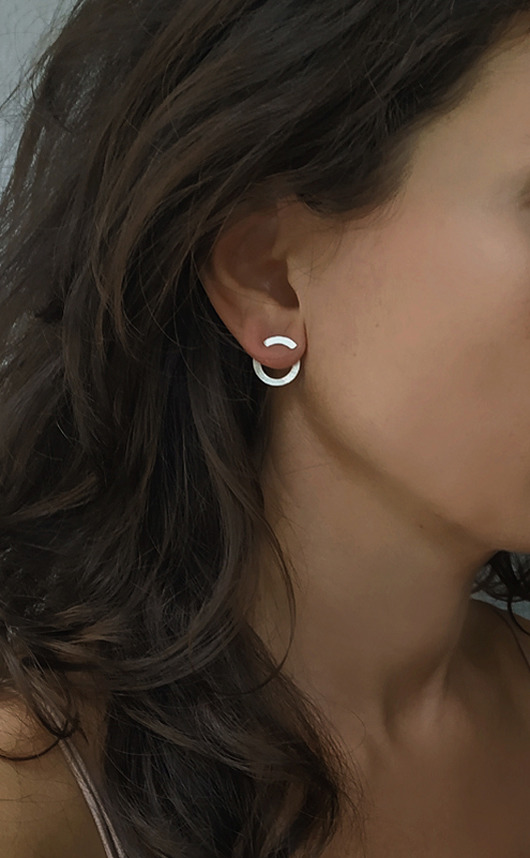 kolczyki srebrne Kolczyki DOUBLE RINGS, srebro 925