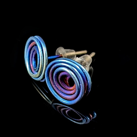 kolczyki wire wrapping Tytanowy wir M