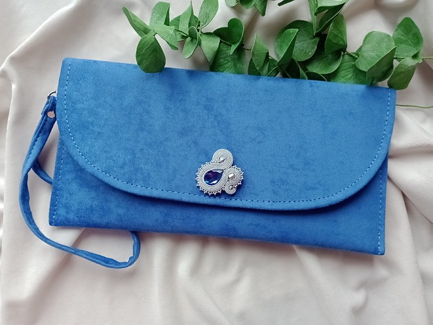 kopertówki Torebka niebieska, szafirowa kopertówka Light Blue