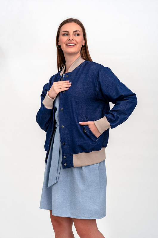 kurtki damskie Bejsbolówka  Jeans
