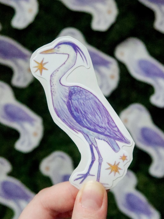 naklejki i wlepy Czapla siwa / naklejka winylowa