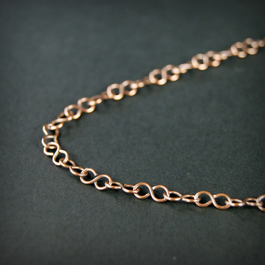 naszyjniki - inne Miedziany łańcuszek 80cm zam. specjalne