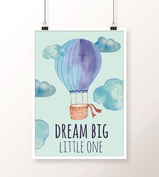 Plakat / DREAM BIG blue Well Wall