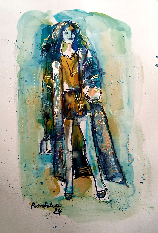 obrazy Lilka 67 - akwarela 16x24 cm unikat