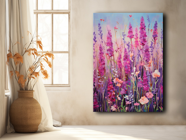 obrazy Polne kwiaty - Obraz na płótnie - Druk, Blejtrama - Olej, Boho, Abstrakcja