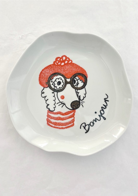 Ozdoby na ścianę Talerzyk dekoracyjny  - Francuski piesek