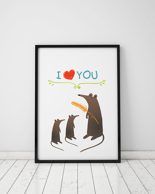 plakaty Plakat. Relacje - i love you, myszki