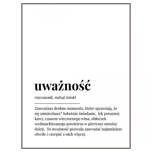 plakaty Plakat Definicja: Uważność