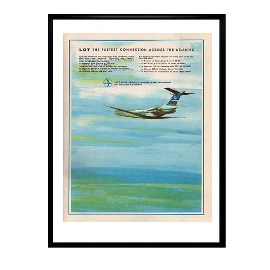 plakaty Plakat Oprawiona reklama LOT z Tupolew-134