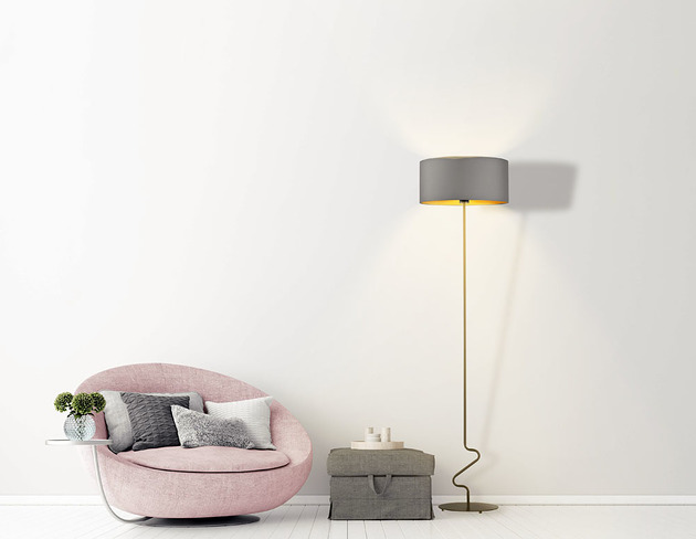 lampy podłogowe Srebrna lampa stojąca w stylu glamour JERSEY GOLD