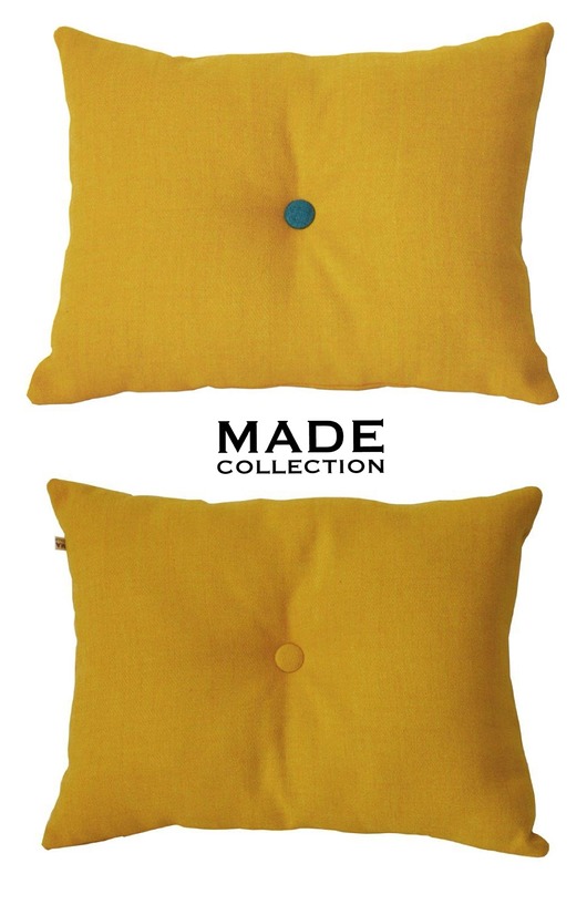 Poduszka dekoracyjna z guzikiem  COSY ŻÓŁTA MADECollection