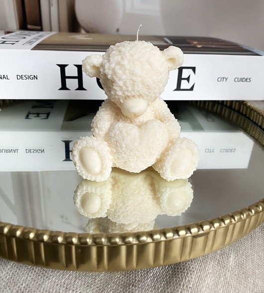 świeczniki i świece Świeca sojowa ekologiczna dekoracyjna miś misiu "Teddy Bear" 75x75mm
