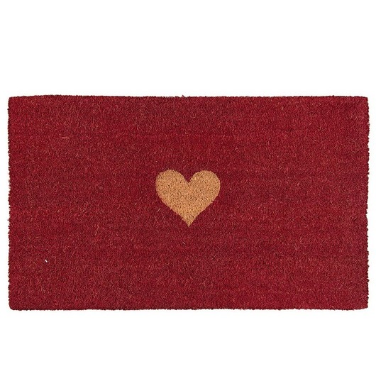 wycieraczki pod drzwi Wycieraczka wejściowa, kokosowa, serce, 45x75 cm