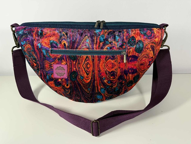 torby na ramię Torebka damska duża, Rogal na ramię, welurowa kolorowa