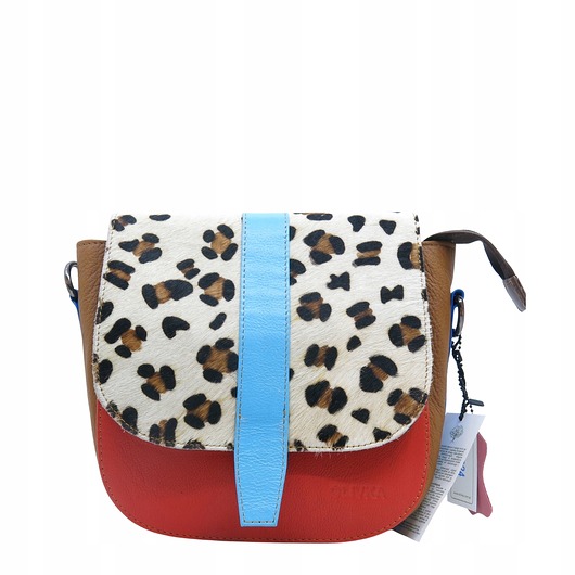 torby na ramię Torebka damska klasyczna skórzana regulowany pasek klapka wzór OLIVKA